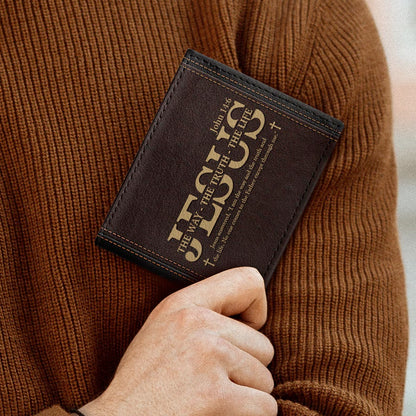 Jesus The Way The Truth The Life | Personalized Folded Wallet For Men