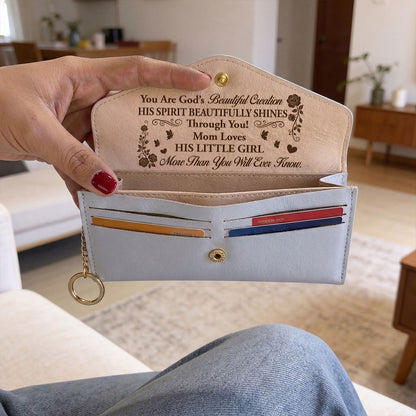 You Are God's Beautiful Creation | Personalized Leather Envelope Wallet
