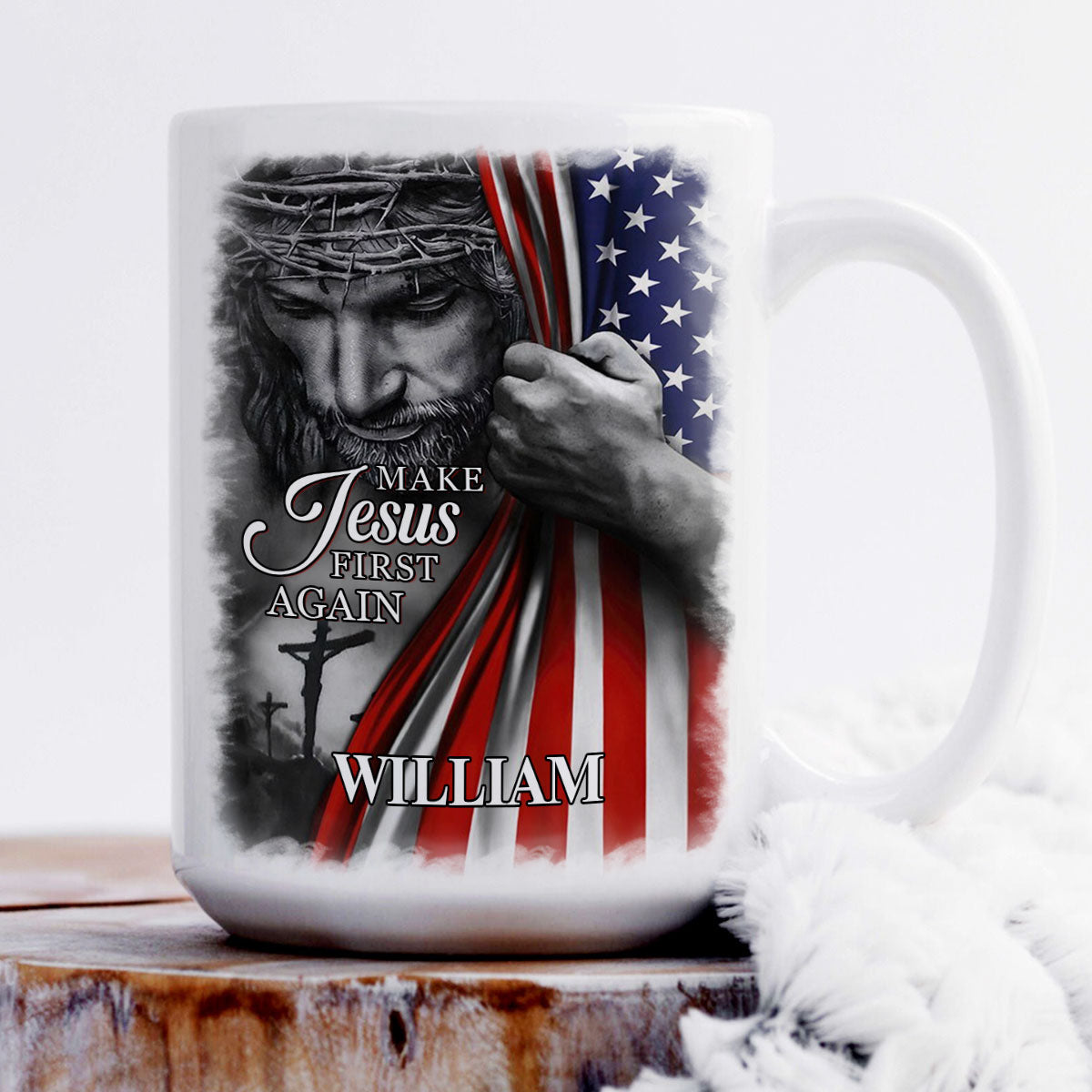 Make Jesus First Again | Personalized White Ceramic Mug