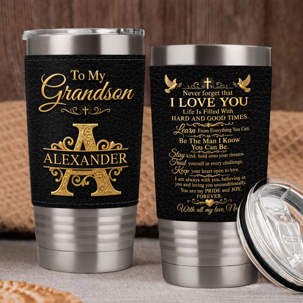 Be The Man I Know You Can Be | Personalized 20oz Leather Wrapped Tumbler
