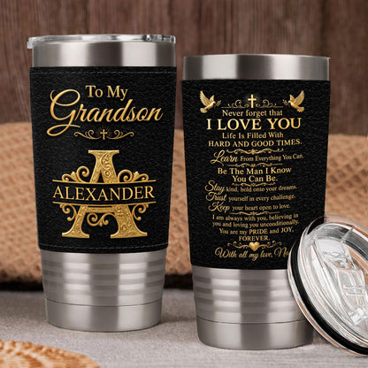 Be The Man I Know You Can Be | Personalized 20oz Leather Wrapped Tumbler