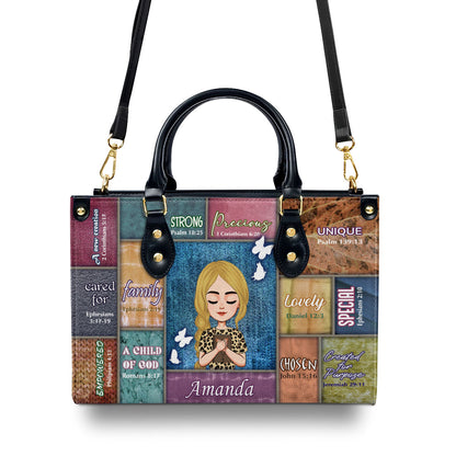 I Am | Personalized Leather Handbag JSLHBPHA1259D