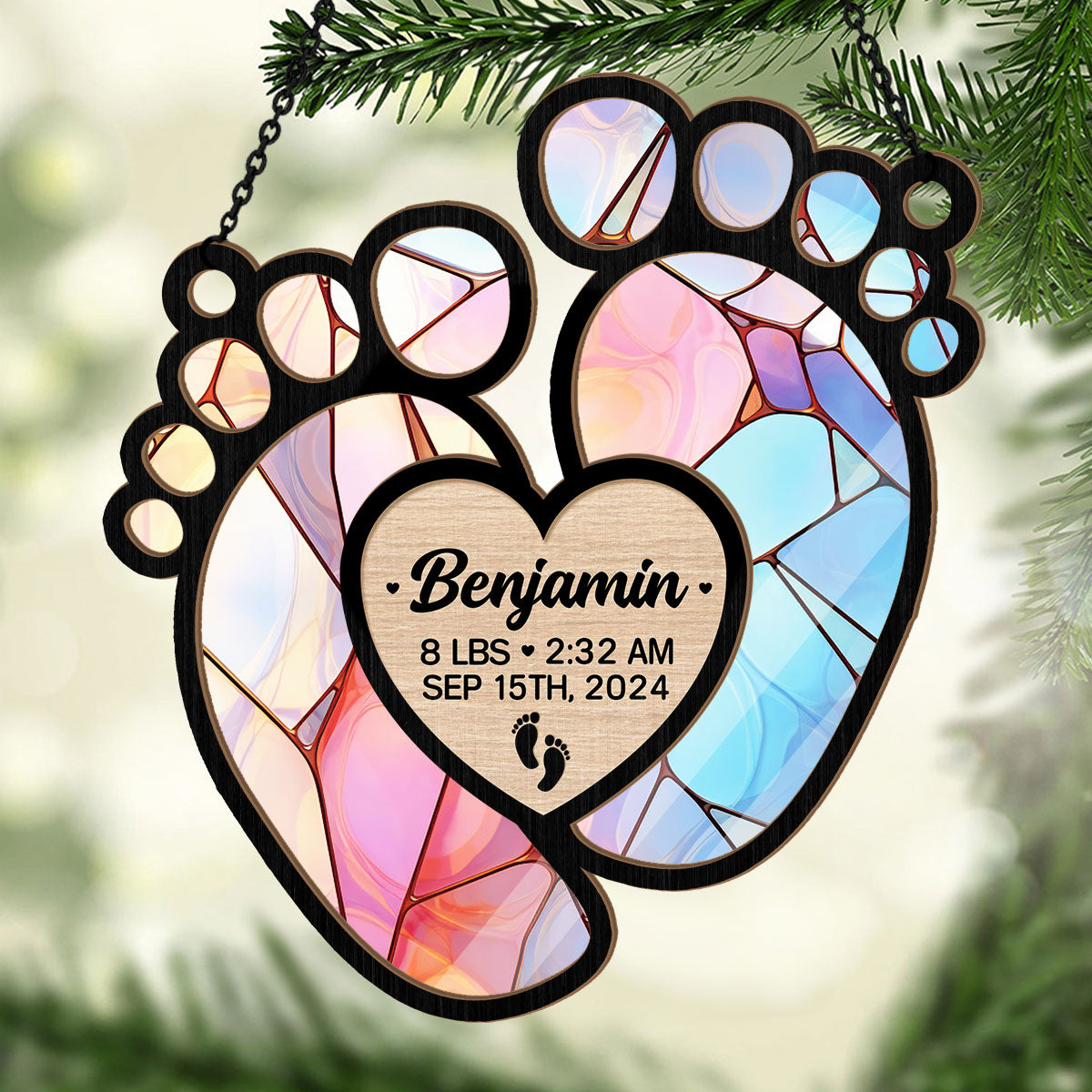 Newborn Baby | Personalized Window Hanging Suncatcher JSWHSCHLPA2686M