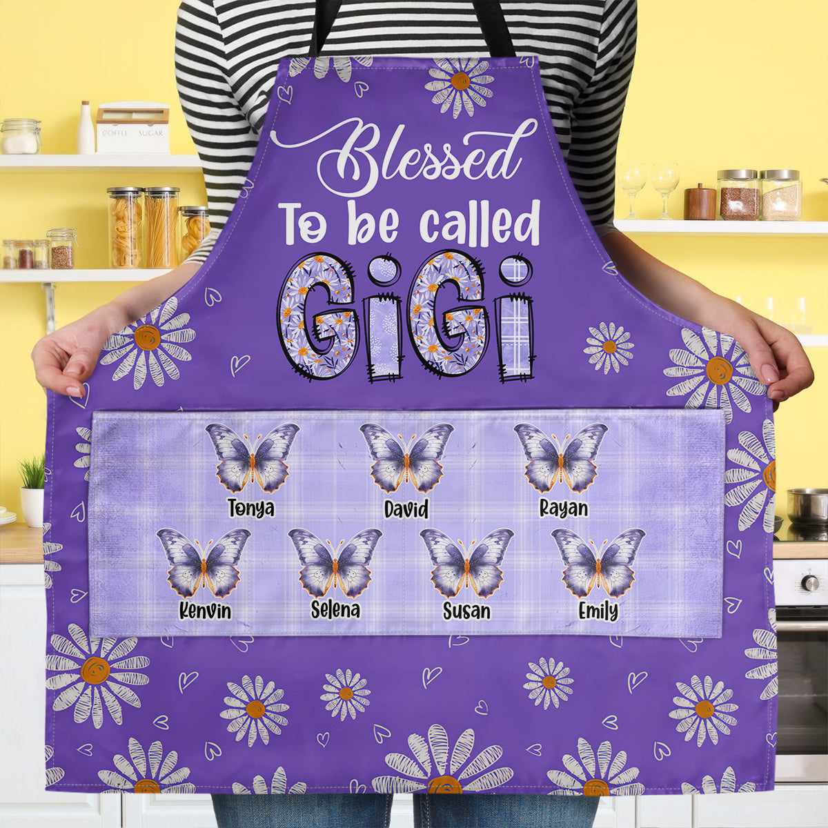 Blessed To Be Called Grandma | Personalized Apron With Pocket