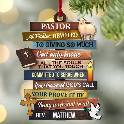 A Pastor Devoted To Giving So Much | Personalized 1-Side Acrylic Ornament JSACOPH2389L