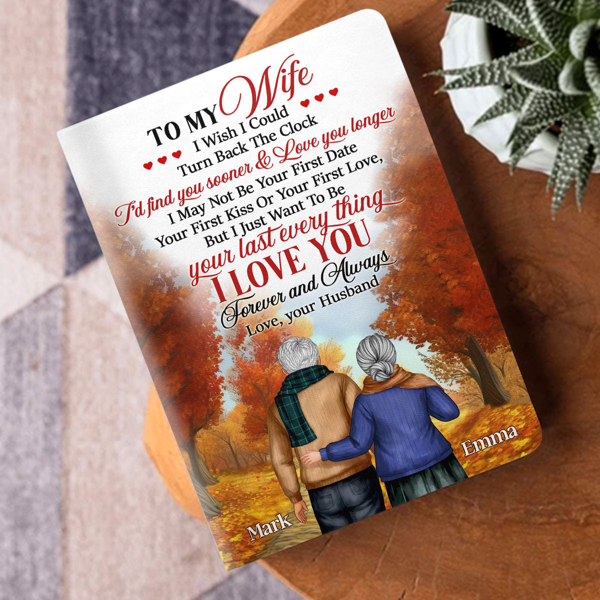 To My Wife | Personalized Leather Cover Notebook