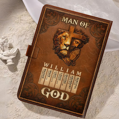 Man Of God | Personalized Leather Notebook & Pen Set