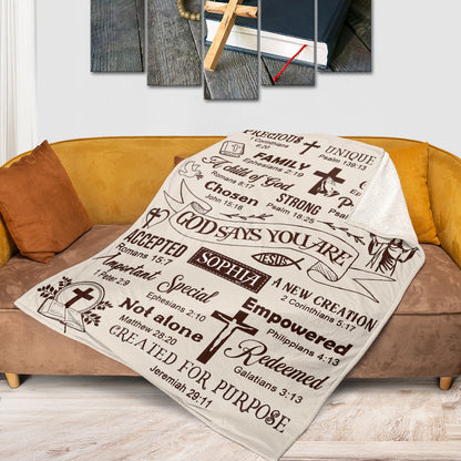 God Says You Are | Personalized Fleece Blanket