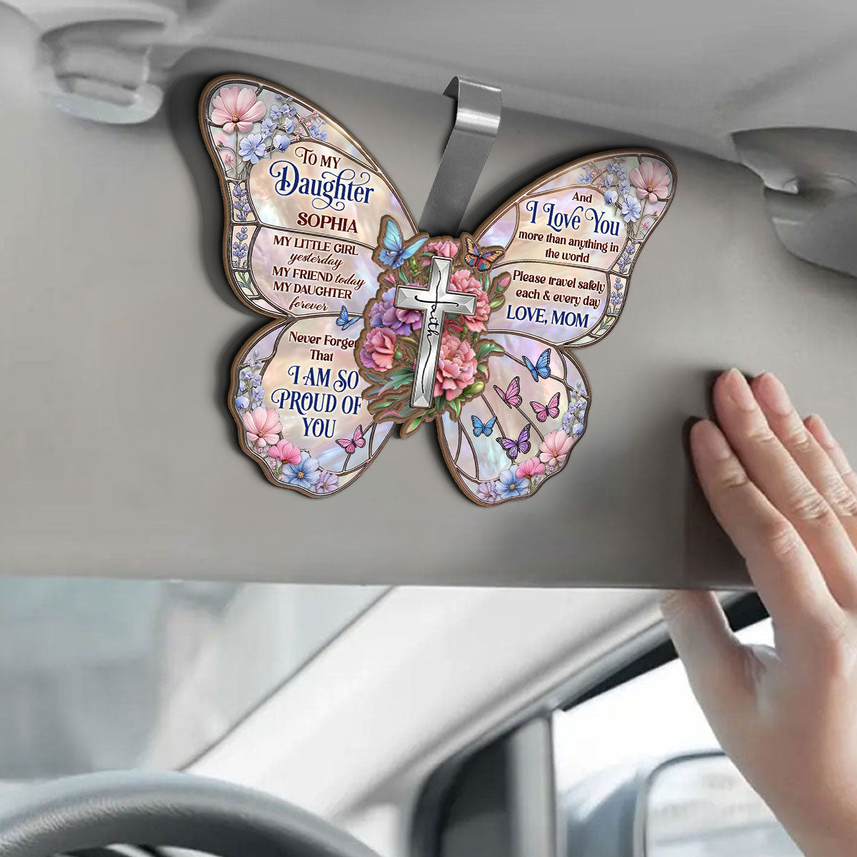 My Little Girl Yesterday, My Friend Today, My Daughter Forever | Personalized Car Visor Clip