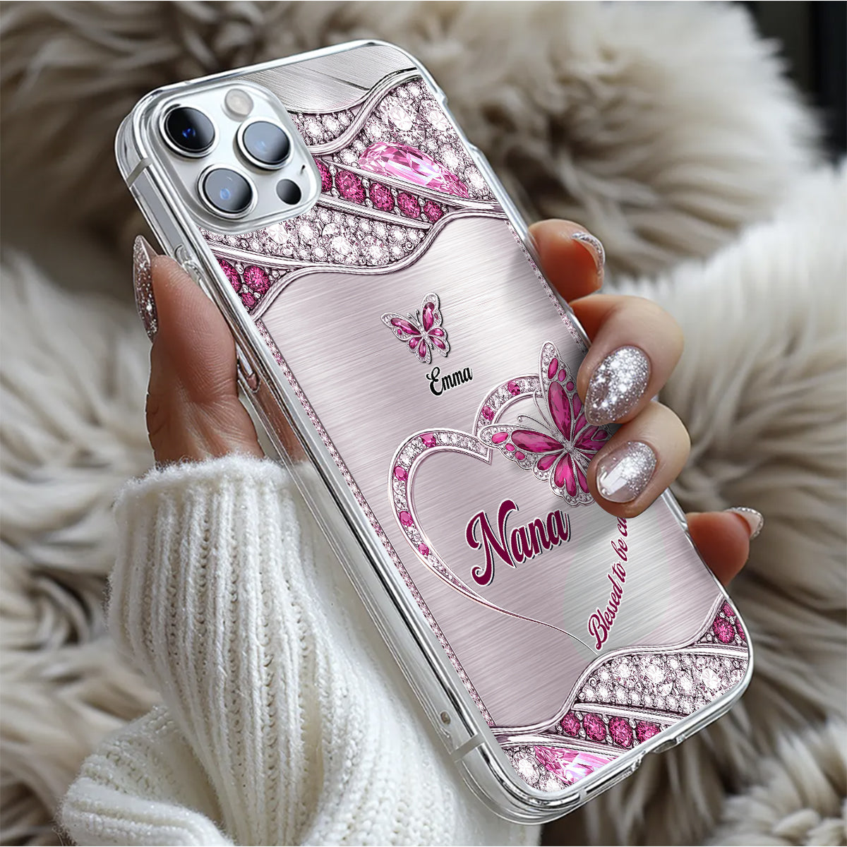 Butterflies Of Nana’s Love | Personalized Clear Silicone Phone Case