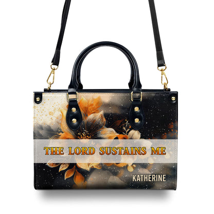 Jesuspirit | Personalized Leather Handbag With Zipper | The Lord Sustains Me LHBM783
