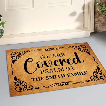 We Are Covered  | Personalized Doormat