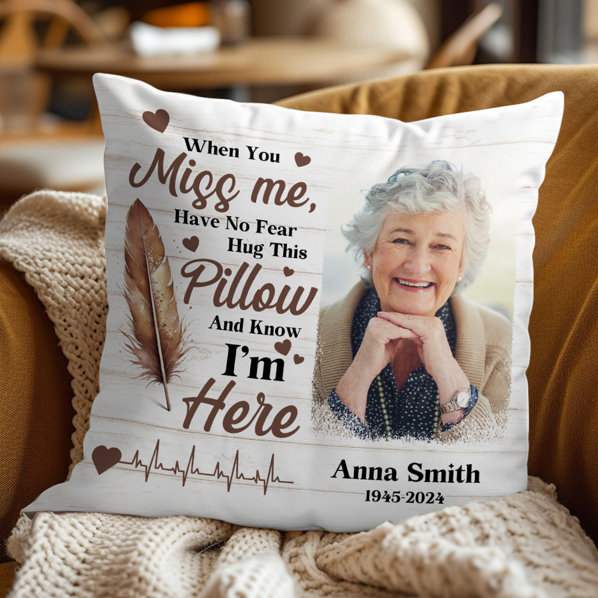 Hug This Pillow And Know I'm Here | Personalized Crystal Velvet Pillow JSPILWHLTN1510M