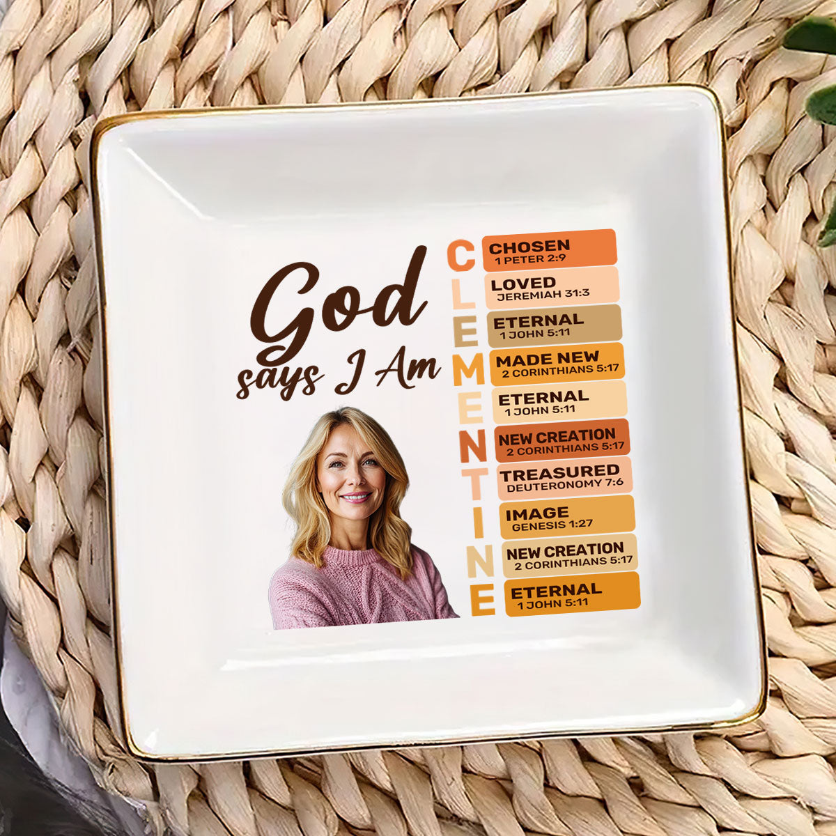 God Says I Am | Personalized Jewelry Dish JSJDPN2817L