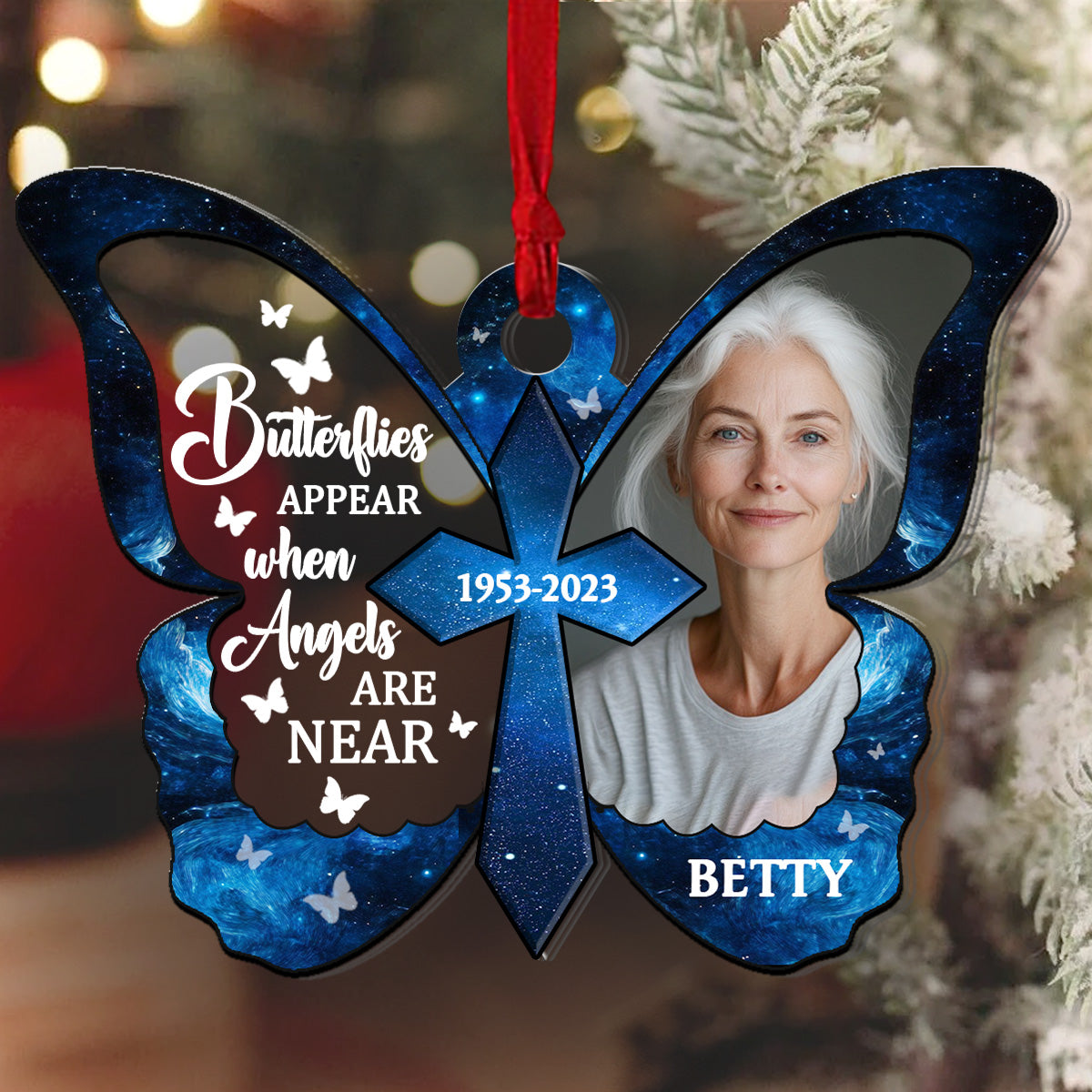 Butterflies Appear When Angels Are Near | Personalized 1-Side Acrylic Ornament JSACOHLPA2614L