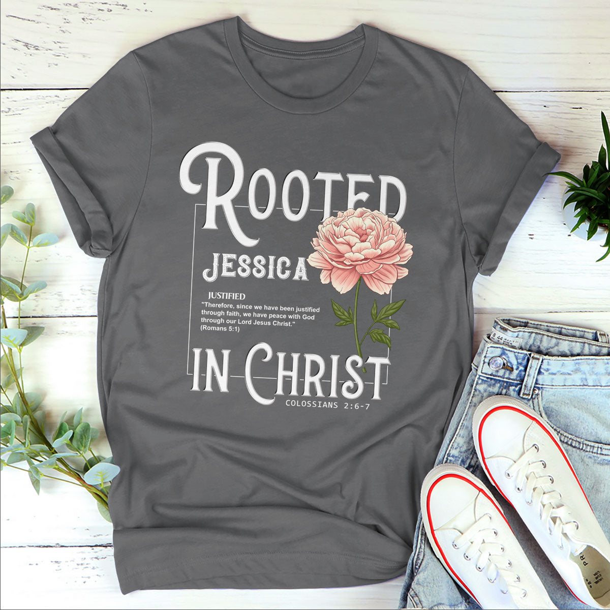 Rooted In Christ | Personalized Classic Unisex T-shirt