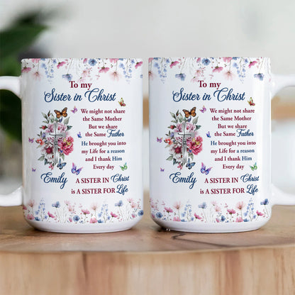 To My Sister In Christ | Personalized Ceramic Coffee Mug