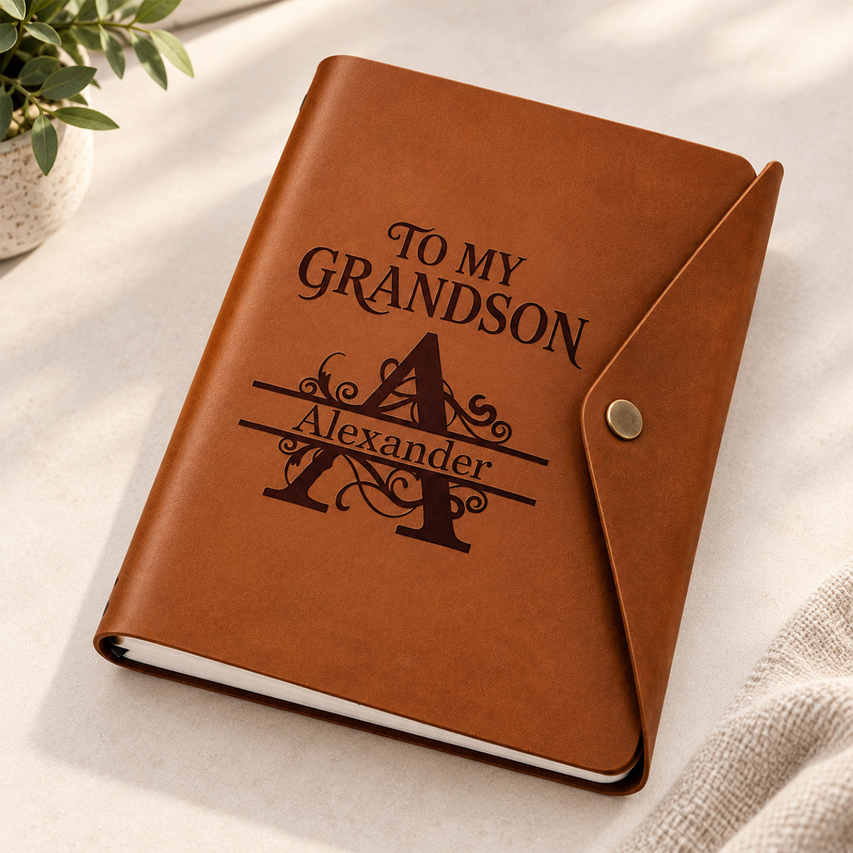 To My Grandson Never Forget How Much I Love You | Personalized Envelope Journal