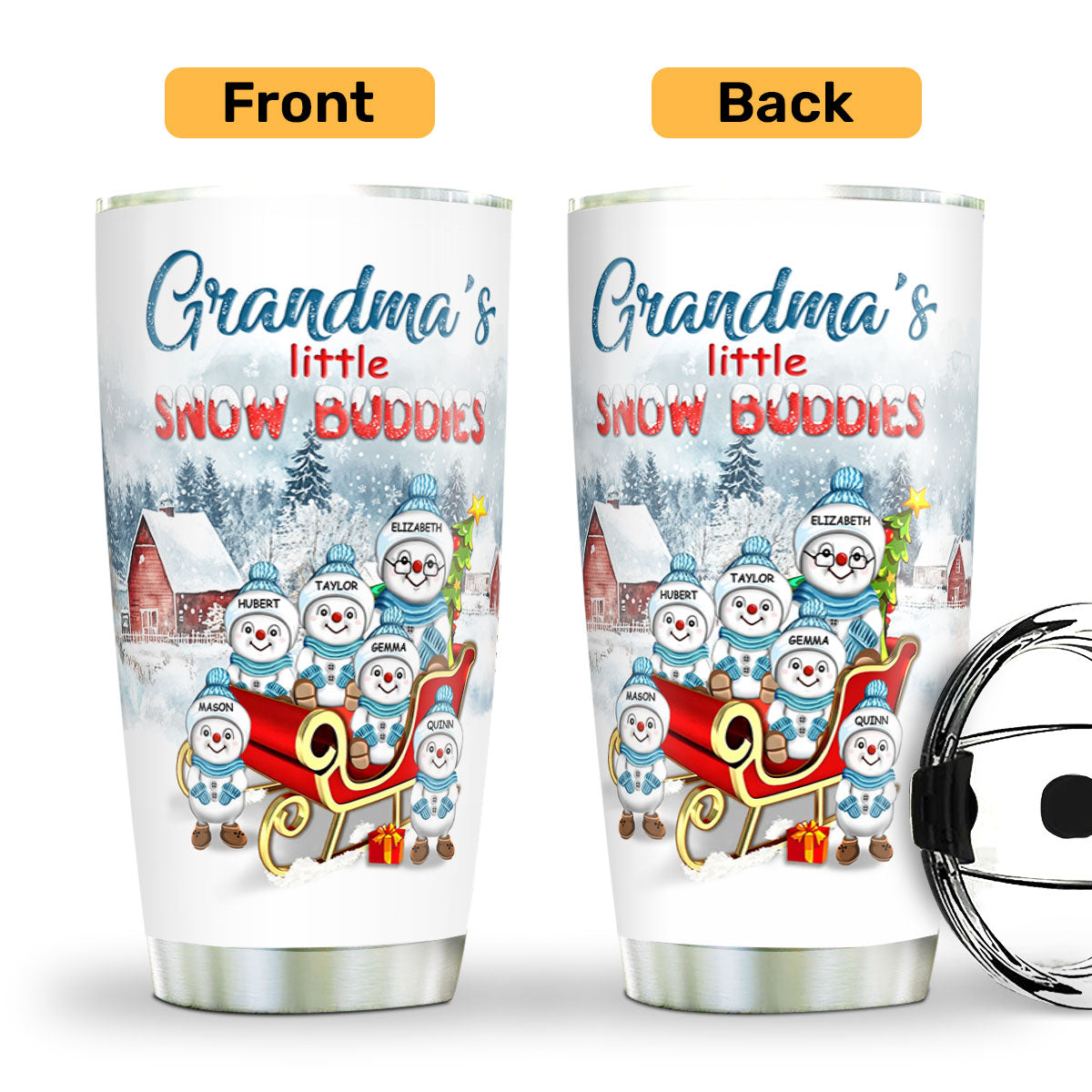 Grandma's Little Snow Buddies | Personalized Stainless Steel Tumbler JSSSTPN2585T