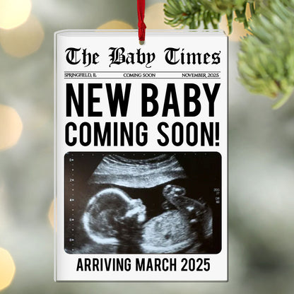 New Baby Is Coming | Personalized 1-Side Acrylic Ornament JSACOPN2723L
