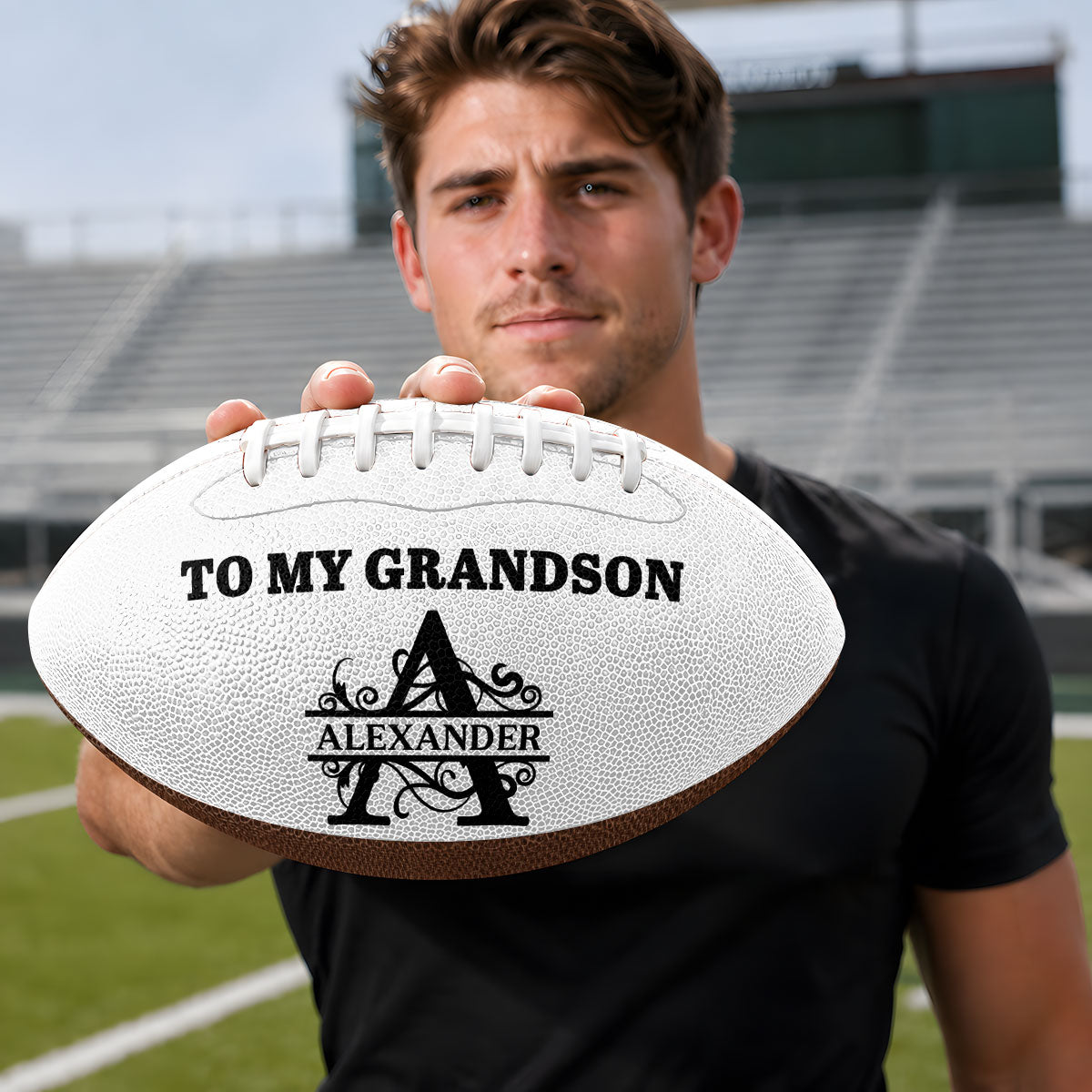 To My Grandson Life Isn't About Waiting For The Storm To Pass | Personalized Football