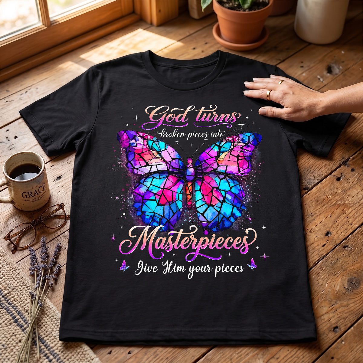 Broken Pieces Into God’s Masterpiece |  2D Unisex T-shirt