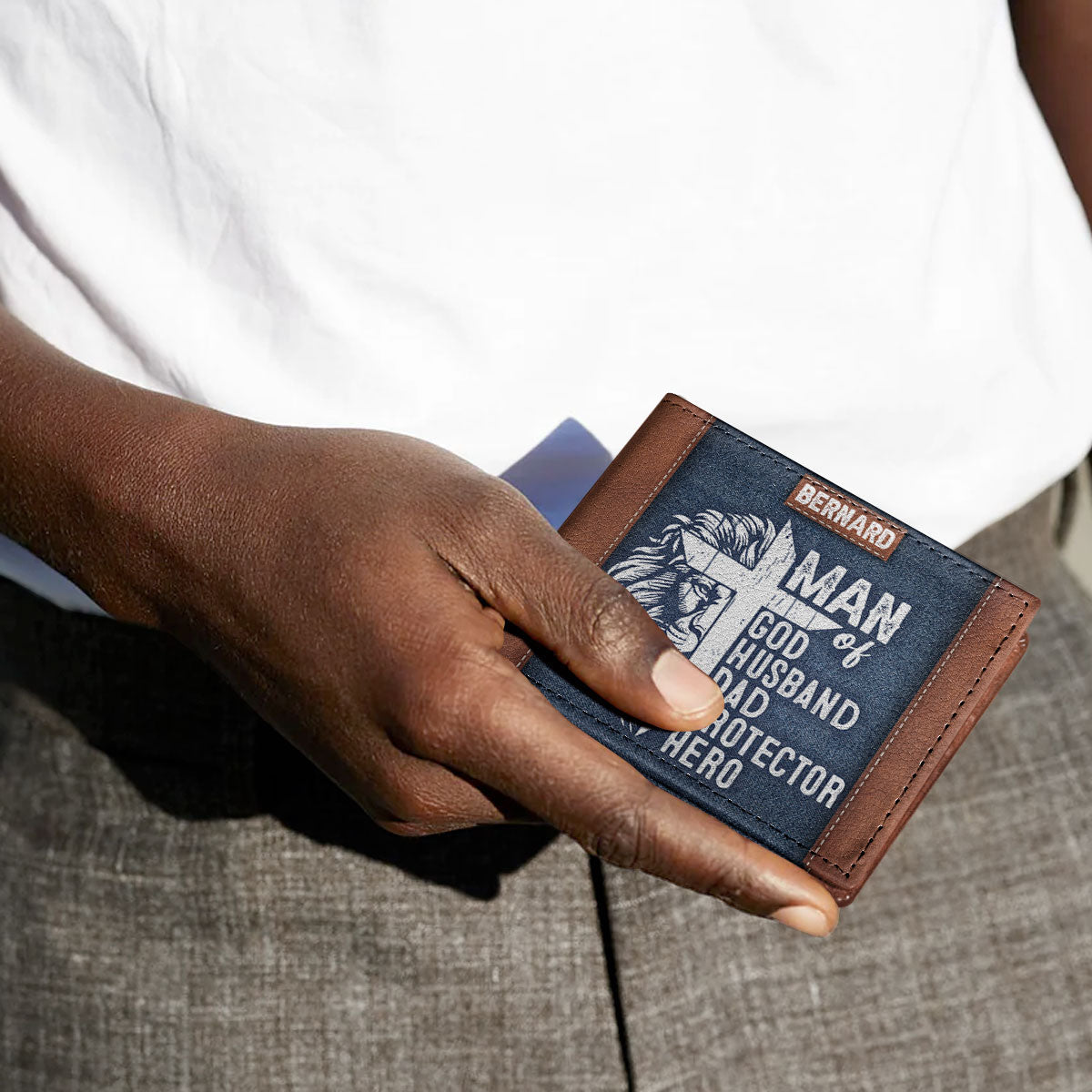 Man Of God | Personalized Folded Wallet For Men JSLFWN37