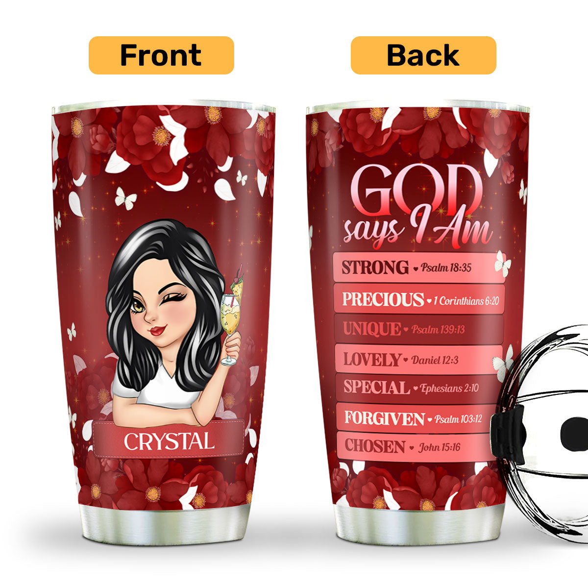 God Says I Am | Personalized Stainless Steel Tumbler JSSSTPH1461M