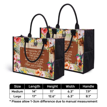 For I Know The Plans - Personalized New Canvas Tote Bag CTBM806