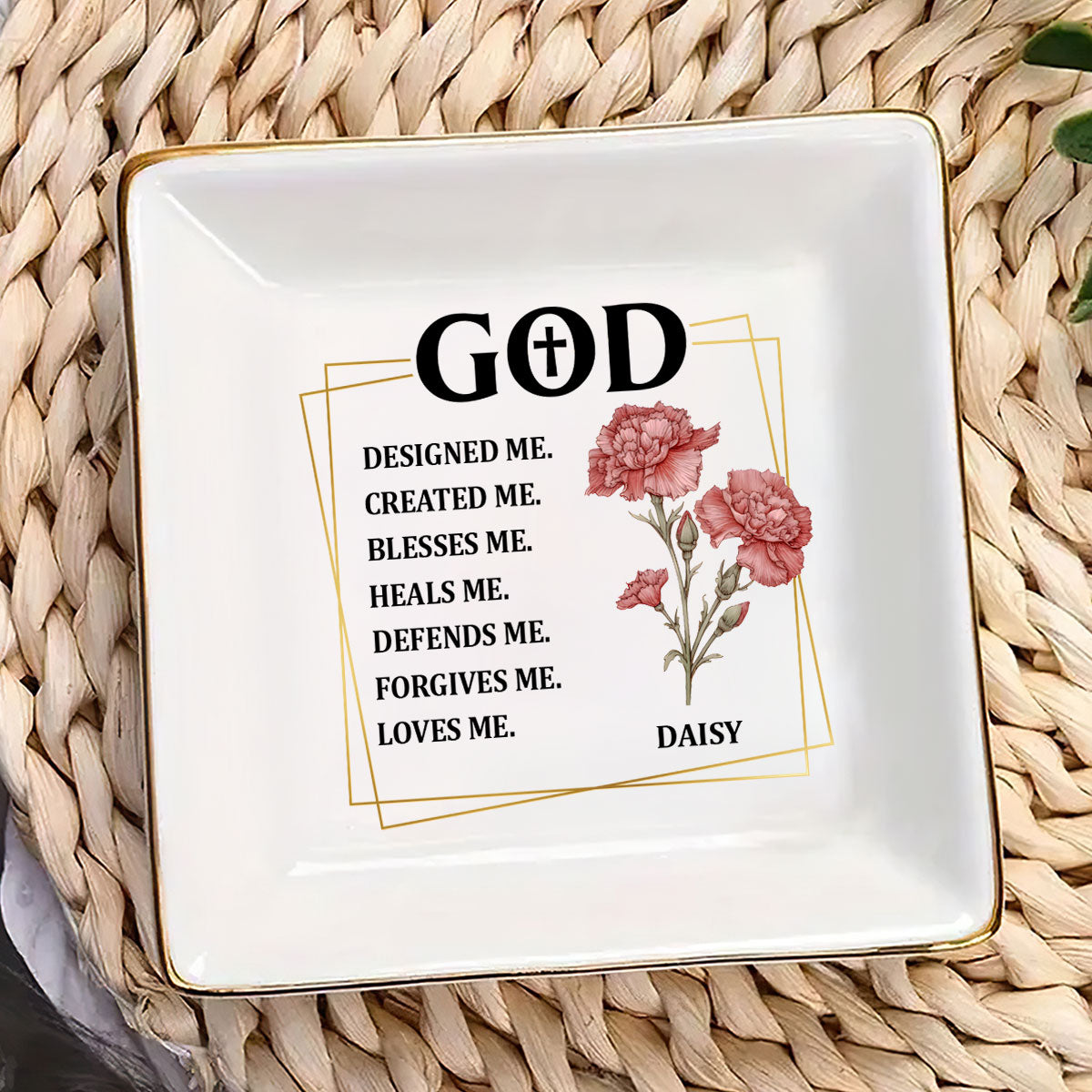 God Designed Me Created Me | Personalized Jewelry Dish