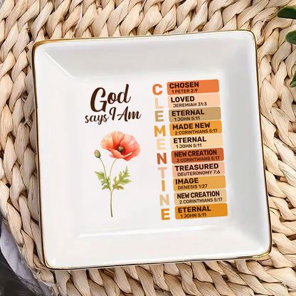 What God Says About You | Personalized Jewelry Dish JSJDPH1986D