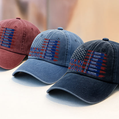 Man Of God  | Personalized Vintage Washed Denim Cap