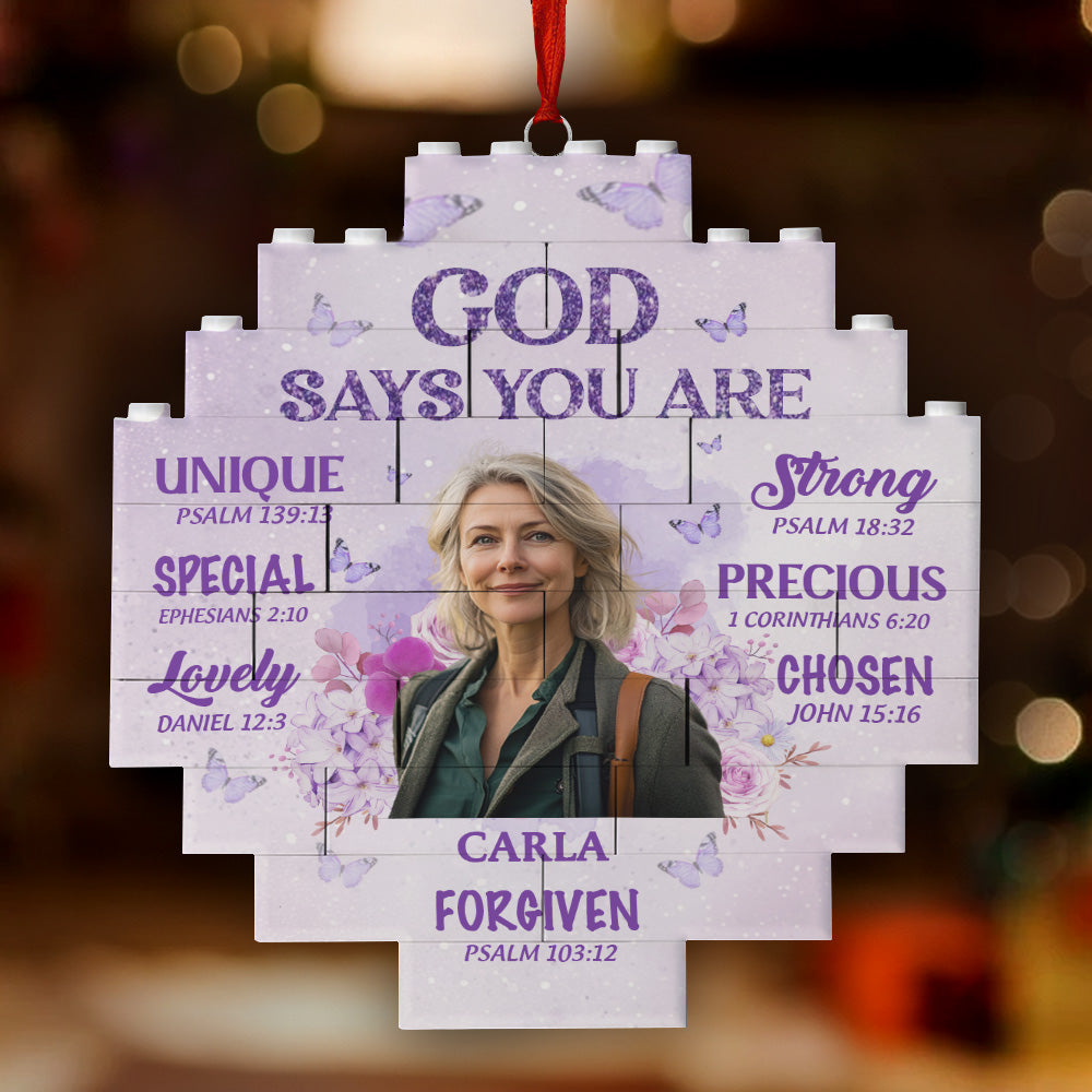 God Says You Are | Personalized Circle Buildable Ornament-1 Side Print