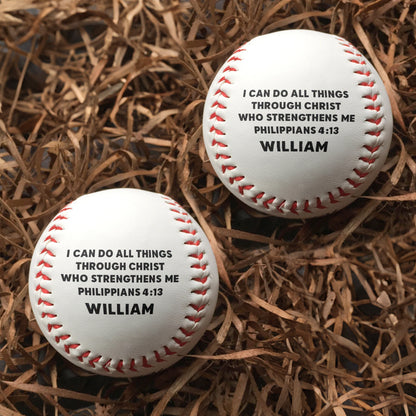 I Can Do All Things Through Christ | Personalized Baseball Ball