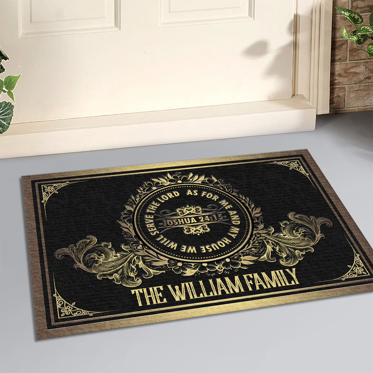 As For Me And My House We Will Serve The Lord | Personalized Doormat JSDMPTN1677L