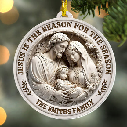 Jesus Is The Reason For The Season | Personalized 1-Side Acrylic Ornament