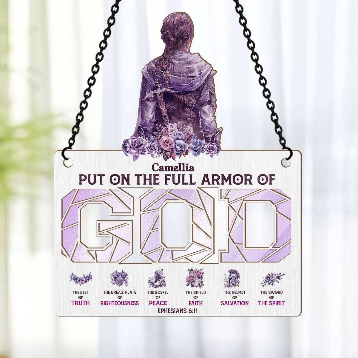 Armor Of God  | Personalized Window Hanging Suncatcher