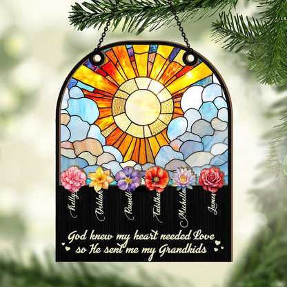 God Knew My Heart Needed Love | Personalized Window Hanging Suncatcher JSWHSCPH1475D