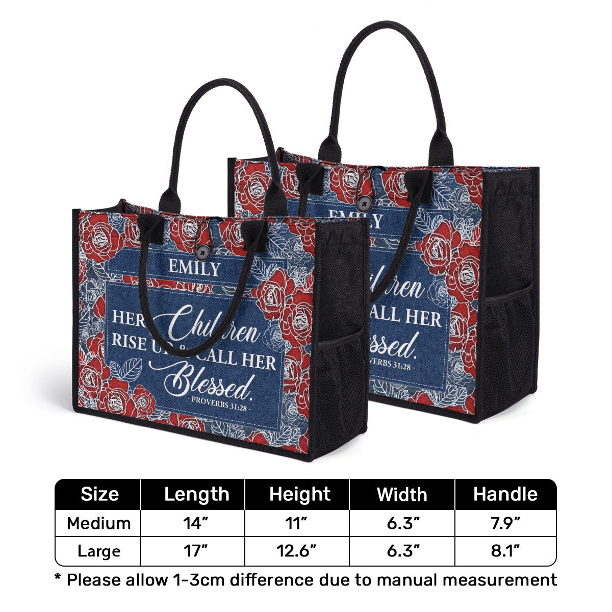 Her Children Rise Up & Call Her Blessed - Personalized New Canvas Tote Bag CTBM05