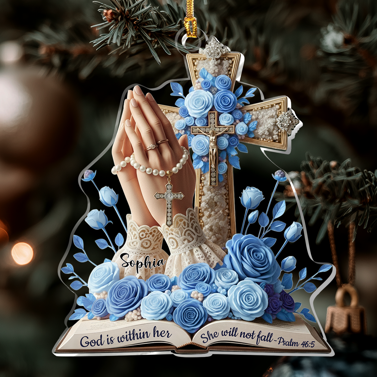 God Is Within Her She Will Not Fall | Personalized 1-Layer Acrylic Ornament
