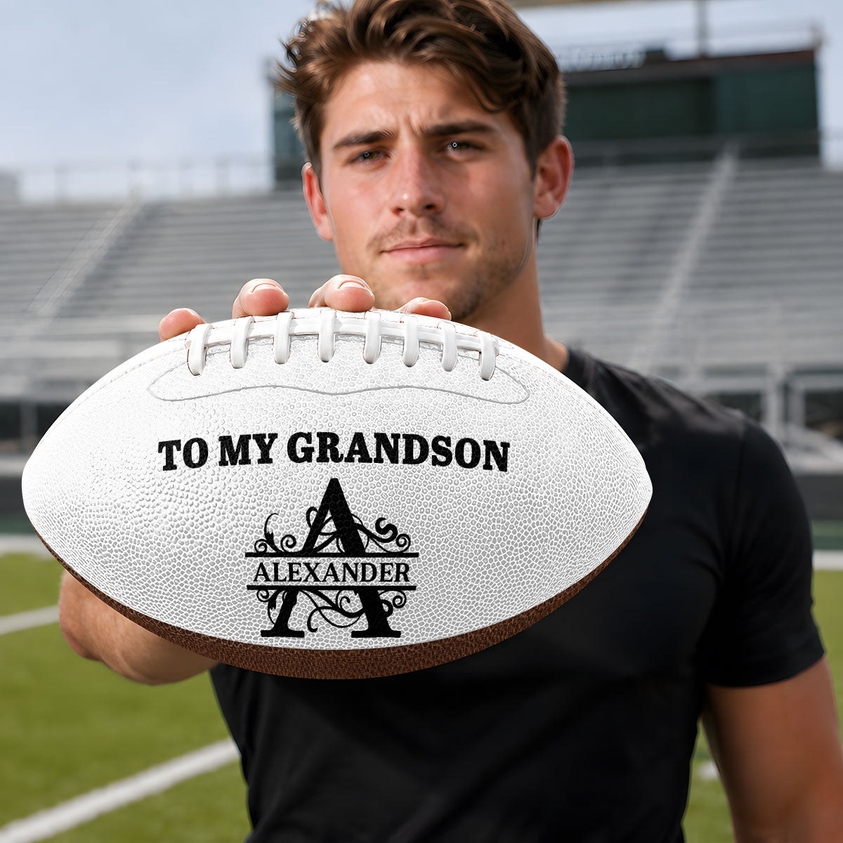 To My Grandson Life Isn't About Waiting For The Storm To Pass | Personalized Football