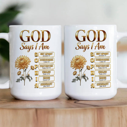 God Says I Am | Personalized Ceramic Coffee Mug