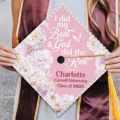 I Did My Best And God Did The Rest | Personalized Graduation Cap Topper