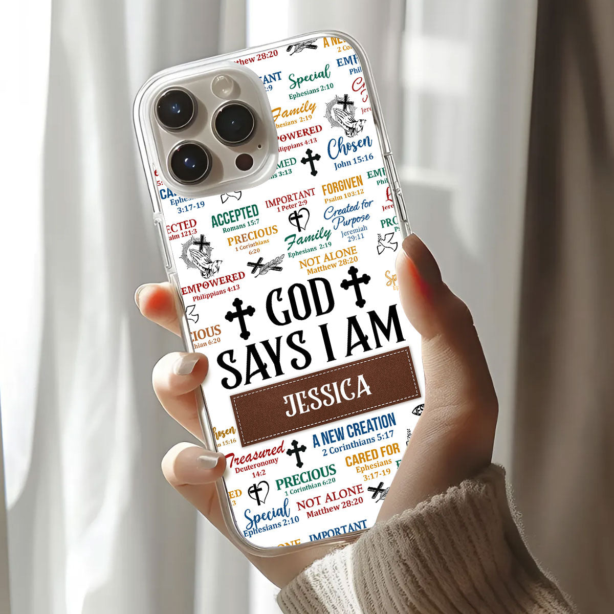 God Says I Am | Personalized Clear Silicone Phone Case