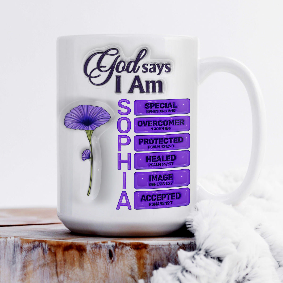 God Says I Am  | Personalized Ceramic Coffee Mug