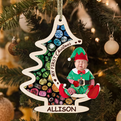 My First Christmas | Personalized Wood & Acrylic Ornament JSWAOPN2687T