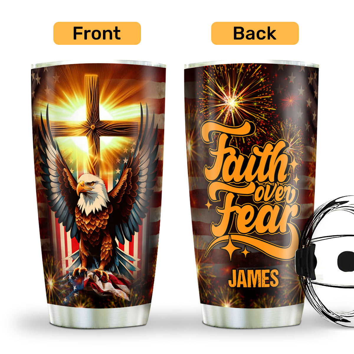 Faith Over Fear | Personalized Stainless Steel Tumbler JSSSTH879