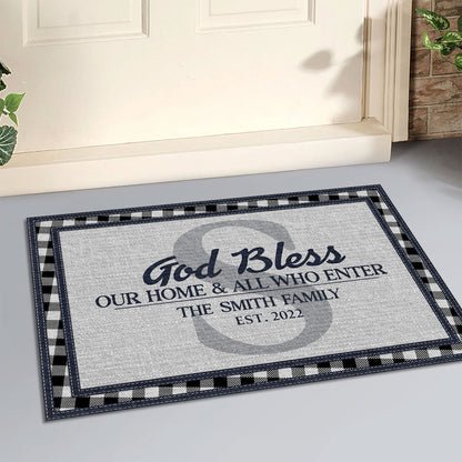 God Bless This Home | Personalized Doormat JSDMHLPA1731L