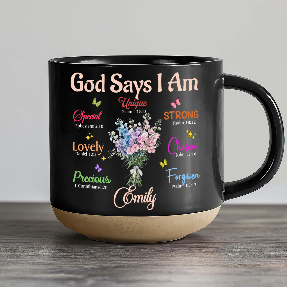 God Says I Am  | Personalized Pottery Mug