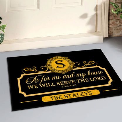 As For Me And My House We Will Serve The Lord | Personalized Doormat JSDMPH1406M